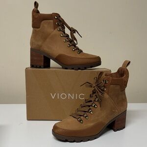 Vionic Women's Tan Lace Up Boots
